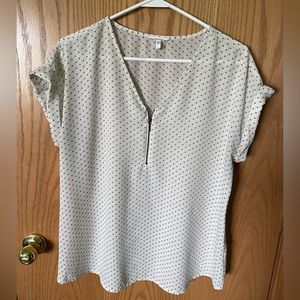 Maurices Blouse - Light Cream/Black - Large